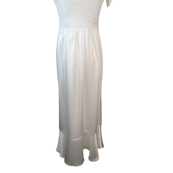 Show Me Your Mumu White Midi Dress With Bow Tie Straps & Smocked Back NWOT - Picture 15 of 16